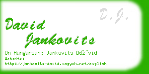david jankovits business card